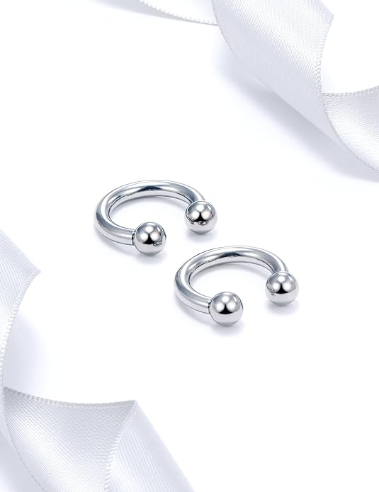 20G 18G 16G 14G 12G 8G 6G 4G 2G ASTM F136 Titanium Internal Thread Horseshoe Septum Ring Jewelry Circular Barbell Helix Snug Tragus Rook Daith Cartilage Earring Lip Ring Piercing Jewelry