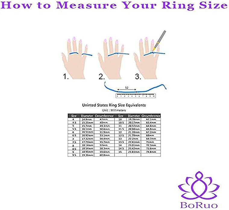 BORUO Sterling Silver Ring - Wedding Bands for Women, Eternity Band, Cubic Zirconia Simulated Diamond Stackable Band for Oura Ring Gen3/4-1.5mm 3mm Band Size 4-12