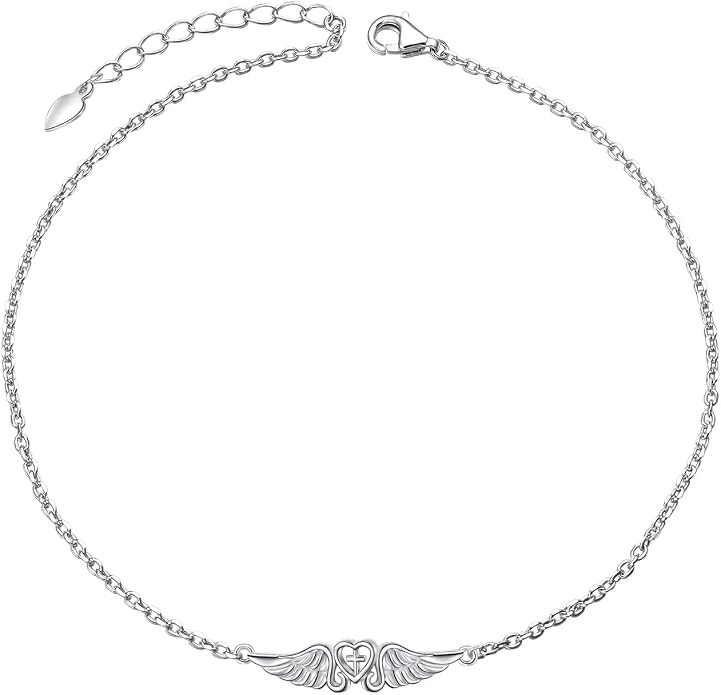 FLYOW S925 Sterling Silver Anklet for Women Summer Boho Beach Charm Adjustable Foot Ankle Bracelet Jewelry Birthday Gift