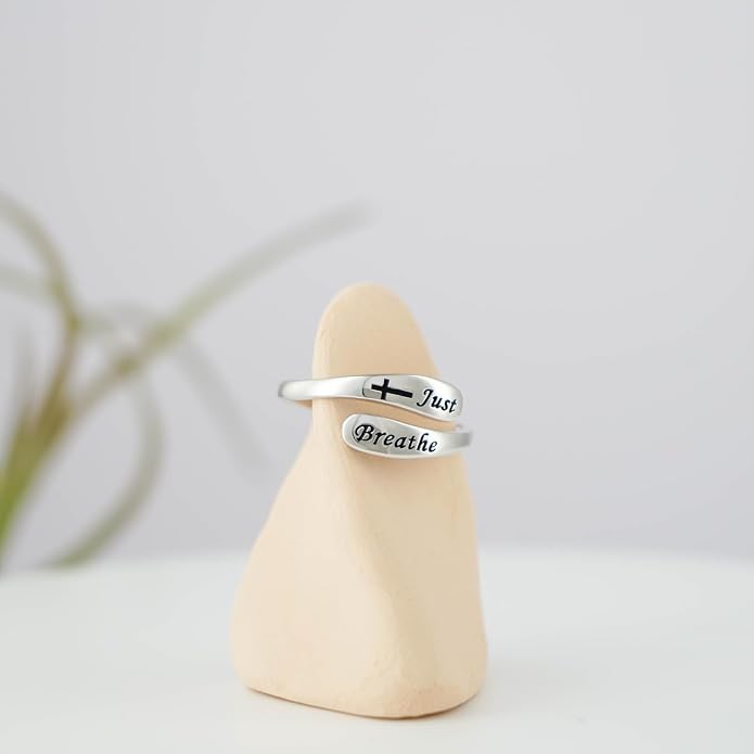 925 Sterling Silver Inspirational Adjustable Rings - Personality Encouragement Jewelry Gift For Women