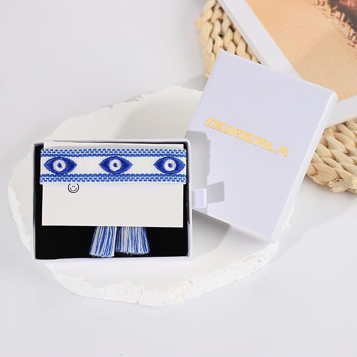 Evil Eye Woven Lover Friendship Bracelets Handmade Adjustable Tassel Friend Gift for Women An Elegant Talisman of Protection and Good Fortune