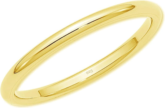Precious Pieces 925 Sterling Silver or 14K Gold-Plated Baby Ring, Twisted or Plain 2mm Band for Babies, Toddlers, Kids or Women