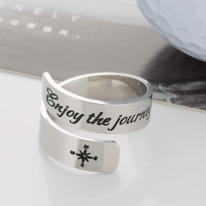 Inspirational Motivational Adjustable Ring Personalized Stainless Steel Spiral Wrap Twist Rings Encouragement Statement Graduation Jewelry Birthday Gifts for Women Teengirls.