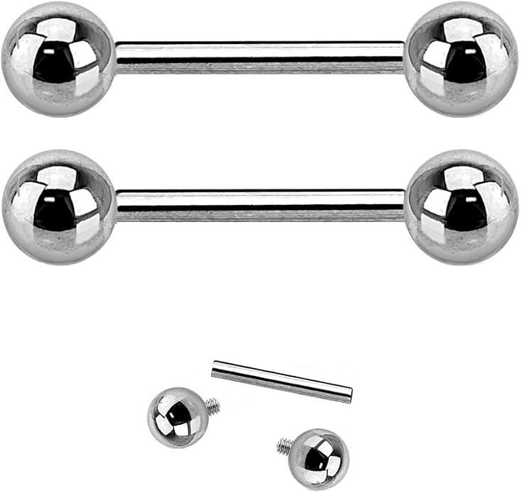 Pierced Owl - G23 Implant Grade Solid Titanium Internally Threaded Barbells, Sold as a Pair