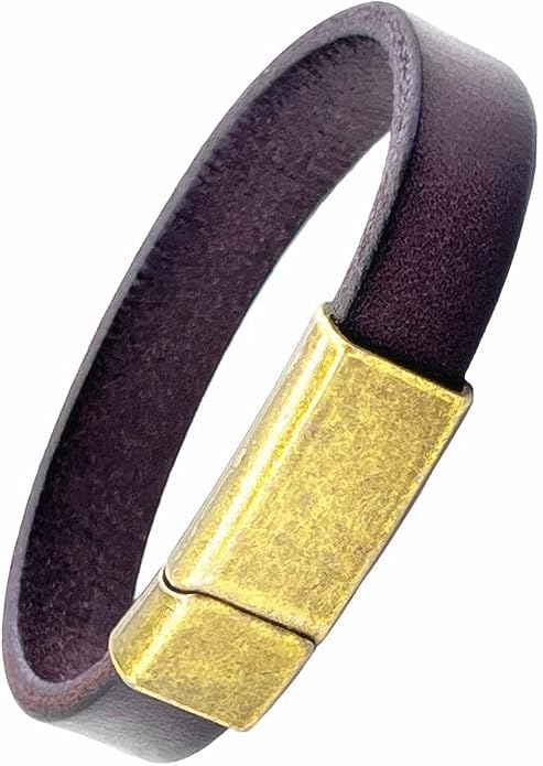 Mens Genuine Leather Bracelet - Handmade Adjustable Leather Cuff Bracelet punk Style leather wrap Wristband for Men