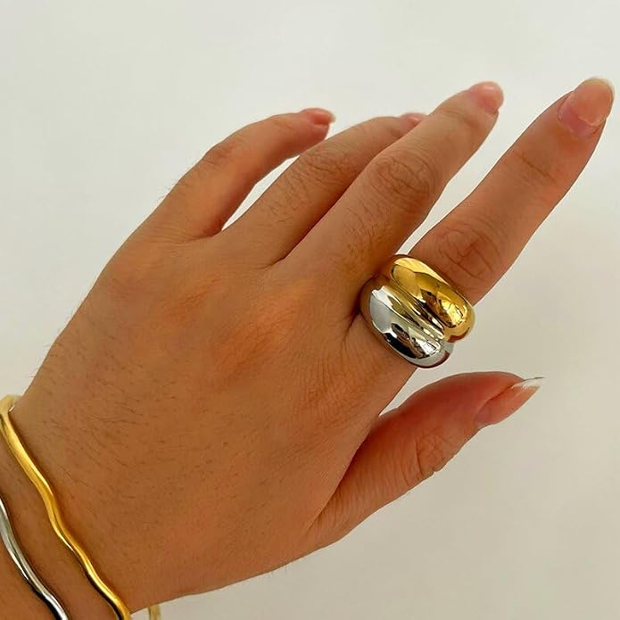 Pierced Owl 316L Stainless Steel Double Dome Ring
