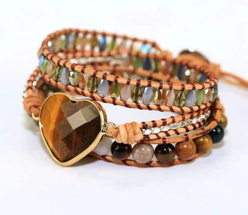 Women Wrap Bracelets Boho Natural Stone Jasper Turquoises Strand Bracelet Jewelry Collection