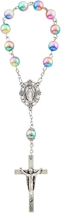Autom Bulk Rosaries One Decade Rosary Prayer Bead Bracelets with Centerpiece and Crucifix
