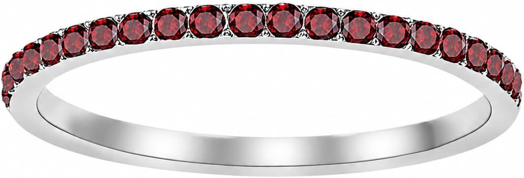 Birthstone Rings For Women, Silver Stackable Cubic Zirconia Stainless Steel Birth Stone Ring To My Daughter/Mom Birthday Unique Gifts Jewelry