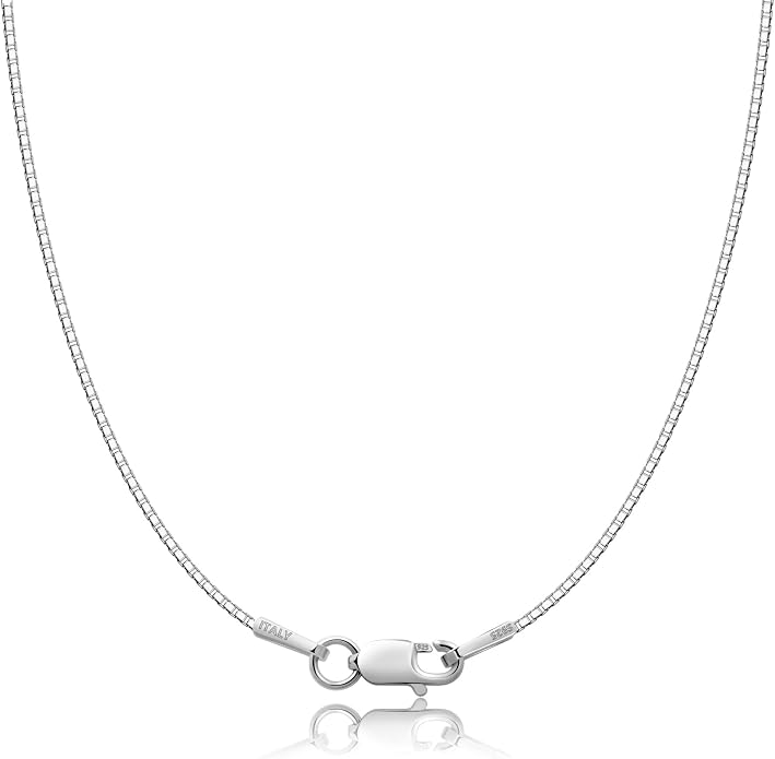 ASHINE "Pendant Ready Sterling Silver Box Chain Necklace for Women, 1mm 0.8mm Dainty & Sturdy 925 Silver Necklace Available in 16-36 Inch