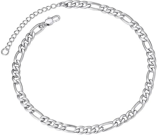 ChainsPro Resizable Anklet Chain for Women Men, Figaro/Wheat/Twist Rope/Cuban Foot Bracelet-Strong with Good Clasp-18K Gold Plated(Send Gift Box)