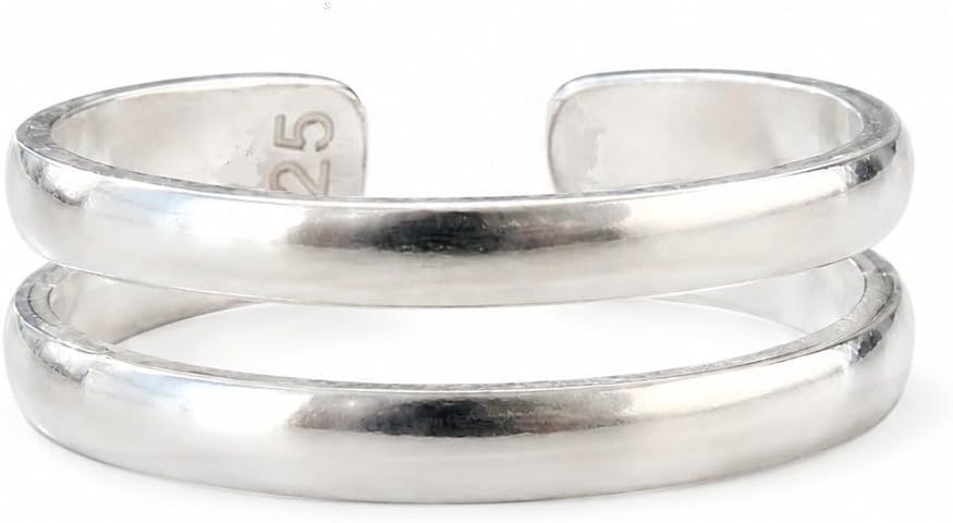 Sterling Silver Toe Ring, Handmade Adjustable Open Band, Minimalist Dainty Summer Beach Foot Jewelry for Women, Can Be Worn as Knuckle or Pinky Ring