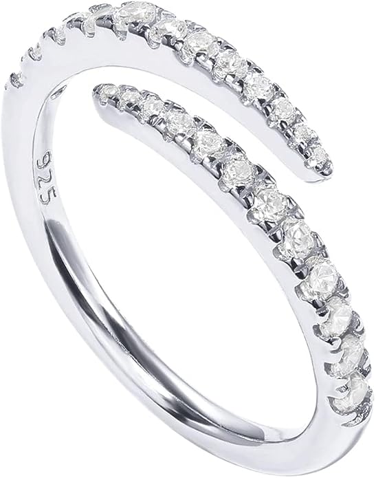 PAVOI 14K Gold Plated Cubic Zirconia Open Twist Eternity Band for Women
