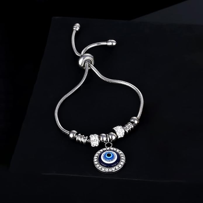Evil Eye Bracelets 18k Gold Plated Adjustable ojo Bracelet Gold Evil Eye Bracelet for Protection, The Evil Eye Silver Bracelet Gifts for Women and Men
