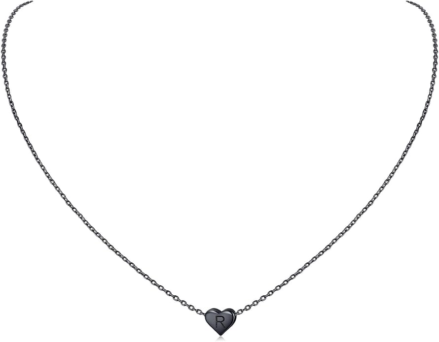 ChicSilver 925 Sterling Silver Heart Initial Necklaces for Women -Dainty Personalized Heart Pendant Letter Alphabet Necklace for Women