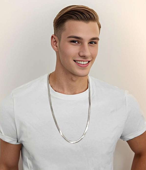 Herringbone Chain 316L Stainless Steel 14,16,18,20,22,24,27,30 inches Necklace for Men and Women in Gold, Silver Tone