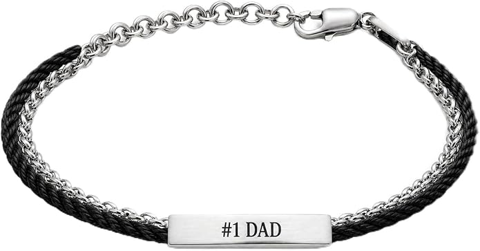 Galis Mens Bracelet - Stainless Steel, Non Tarnish Rope Chain Bracelets, Stylish Fathers Day Gift for Dad, Husband, Boyfriend.