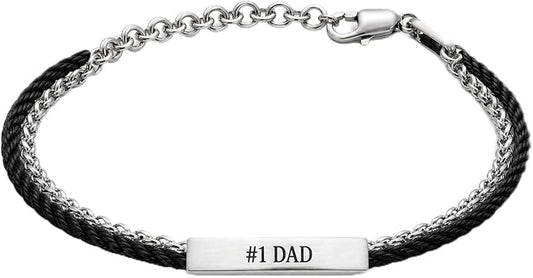Galis Mens Bracelet - Stainless Steel, Non Tarnish Rope Chain Bracelets, Stylish Fathers Day Gift for Dad, Husband, Boyfriend.