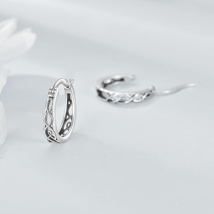 Sterling Silver Hoop Earrings Small Hoop Sun/Leaf/Triangle Huggie Earrings for Women Hypoallergenic