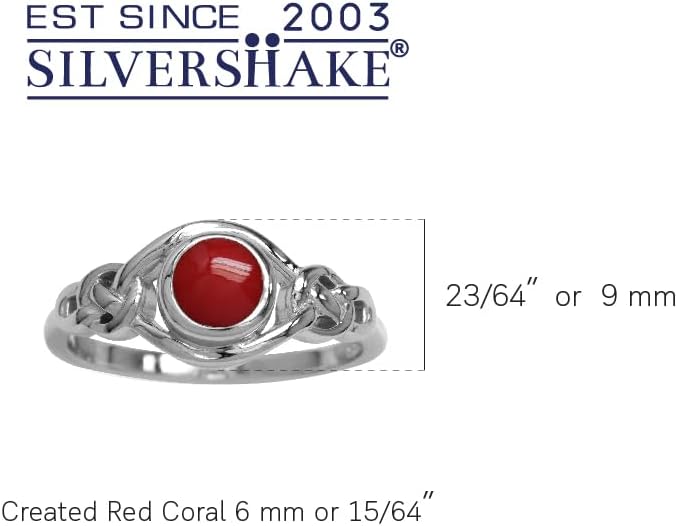 Silvershake Birthstone Gemstones White Gold Plated 925 Sterling Silver Irish Celtic Knot Engagement or Promise Solitaire Ring Jewelry for Women