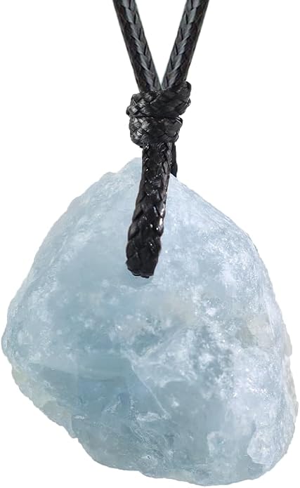 Natural Raw Crystal Necklace for Women Irregular Stone Necklaces Spiritual Gemstone Pendant with Adjustable Rope