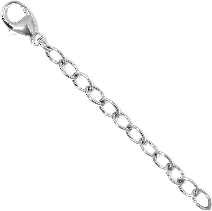 Necklace Bracelet Extender for Women Men - 14K Gold Filled or Solid 925 Sterling Silver Extension, Medium Size Jewelry Chain Durable Strong Removable 2" 4" or 6" Made in USA (Single Piece)