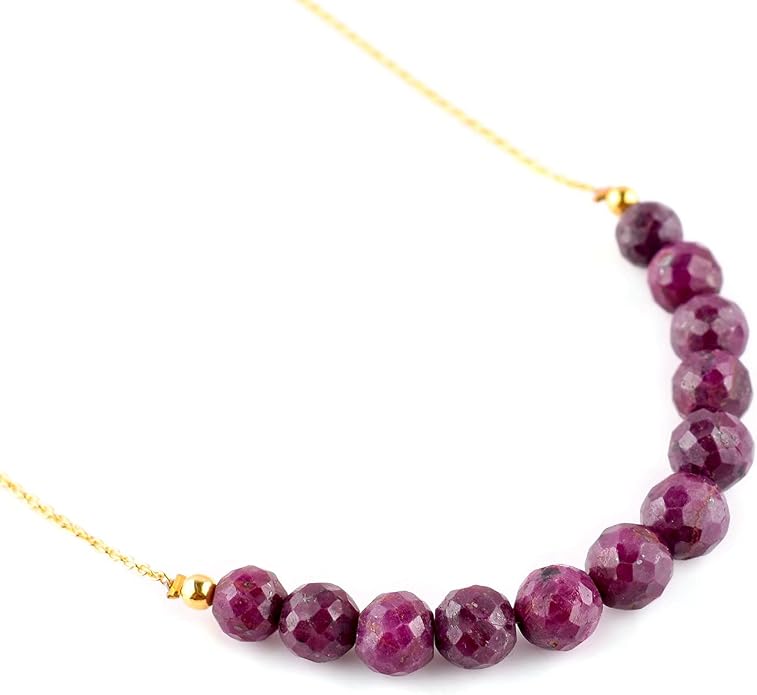 Natural Gemstone Dainty Pendant Necklace for Women Handmade Crystal Jewelry 925 Sterling Silver 18 Inch Chain Healing Chakra Christmas Birthday Gift for Her