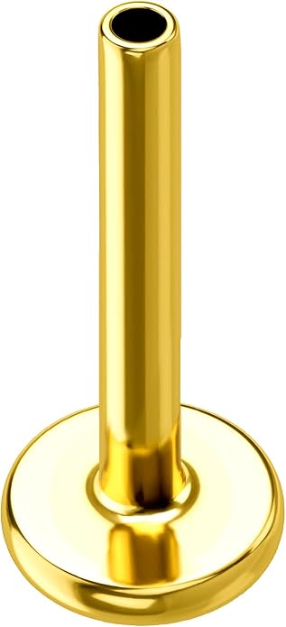 COCHARM 14K Solid Gold Helix Cartilage Tragus Earring Stud 16g Yellow Gold Threadless Tragus Cartilage Helix Conch Piercing Jewelry Flat Back Lip Labret Medusa Monroe Piercing Stud
