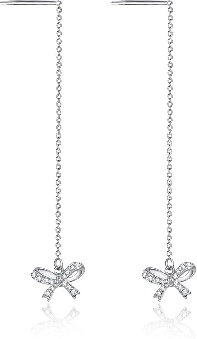 Palpitate Bow Earrings 925 Sterling Silver Women's Earrings Bow Jewelry Birthday Anniversary Christmas