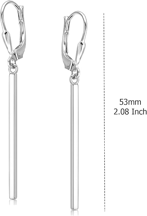LeCalla 925 Sterling Silver Teardrop Dangle Earrings for Women | Lightweight Vertical Drop Dangle Earrings | Minimalist Dangling Earring Jewelry Gifts for Women