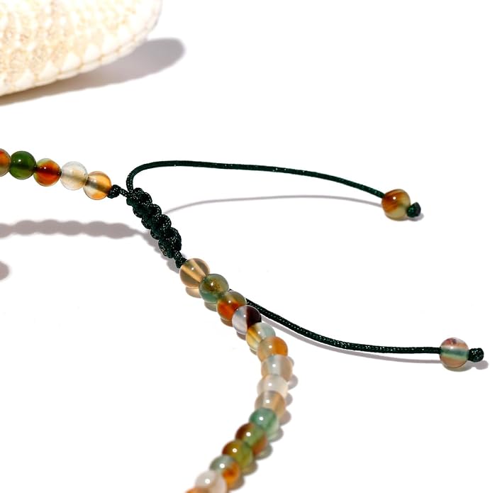 Evil Eye Ankle Bracelets for Women Beads Anklets Beach Accessiory Gemstone Healing Crystal Adjustable