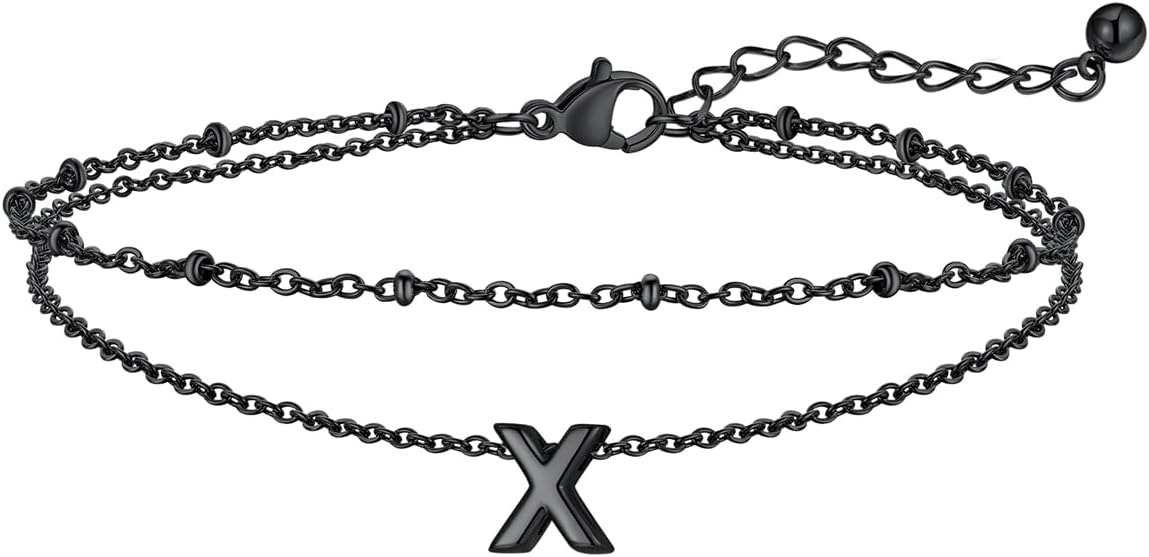 FaithHeart Initial Ankle Bracelets for Women, Waterproof 14k Gold Plated Initial Anklets Non Tarnish Stainless Steel Cute Layered Anklet Summer Beach Jewelry