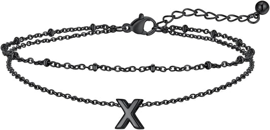 FaithHeart Initial Ankle Bracelets for Women, Waterproof 14k Gold Plated Initial Anklets Non Tarnish Stainless Steel Cute Layered Anklet Summer Beach Jewelry