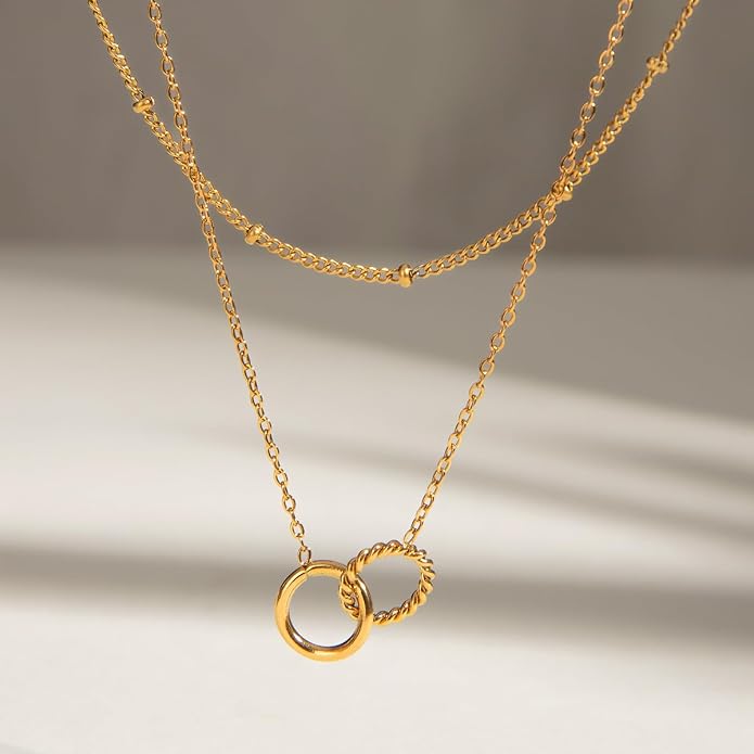 Unisex Celestial Gold Pendant Necklaces, Sun/Moon/Star/Angle Celestial Elements Unisex Choker Gold Lover Chains for Men and Women Jewelry