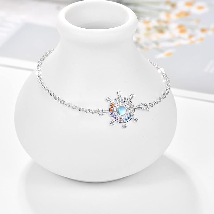 Palpitate Anchor Anklet Bracelets for Women Anklet Nautical 925 Sterling Silver Anchor Jewelry Gifts for Women Sailor Adjustable Chain