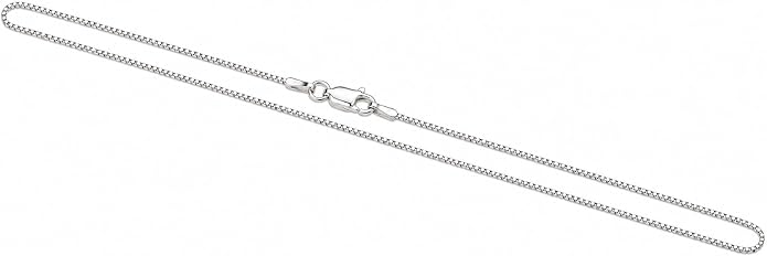 Precious Pieces Child's or Women's 925 Sterling Silver Box Chain with Lobster Clasp for Kids, Teens, or Adults