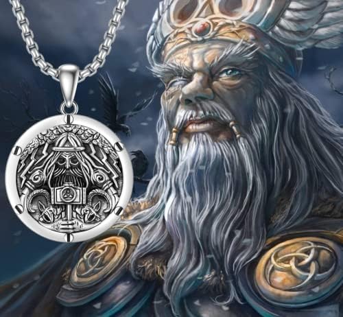 Seiyang Sterling Silver Viking Necklace Norse Jewelry Gift for Men Women with 2mm 22+2 IN Rolo Chain (with Gift Box)