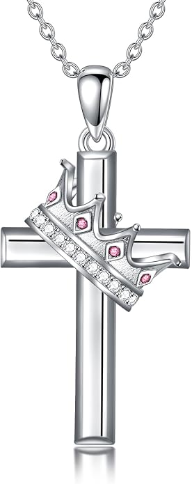 Cross Necklace for Women 925 Sterling Silver Crucifix Pendant Christian Cross Jewelry for Women Men