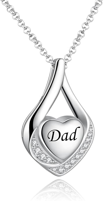 Cremation Jewelry 925 Sterling Silver Teardrop Urn Necklace for Ashes Heart Shape Memorial Keepsake Pendant for Human Ashes for Women Gift