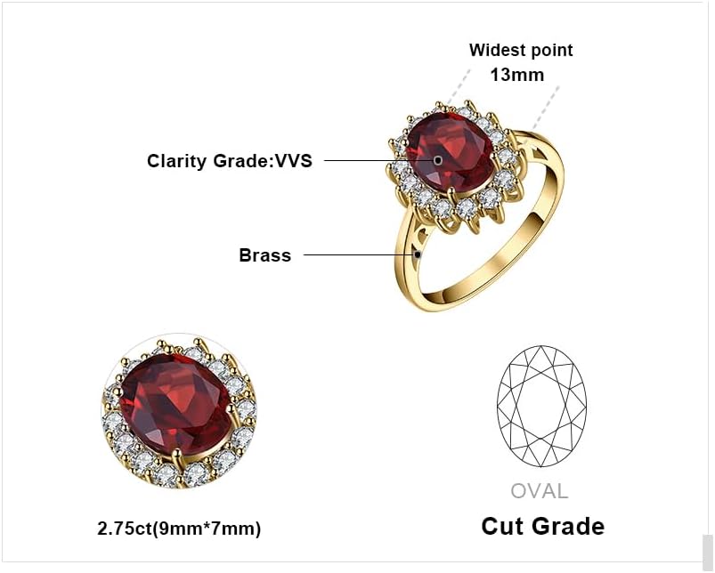JewelryPalace Princess Diana Kate Middleton Class Gemstone Birthstone Sapphire Halo Engagement Rings for Women, Anniversary 14K White Yellow Rose Gold Plated 925 Sterling Silver Promise Rings for Her