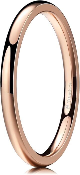 THREE KEYS JEWELRY 2mm 4mm 6mm 8mm Titanium Wedding Band for Men Women, Classic Domed & Step Edge High Polished Comfort Fit Anniversary Ring, Size 4-15