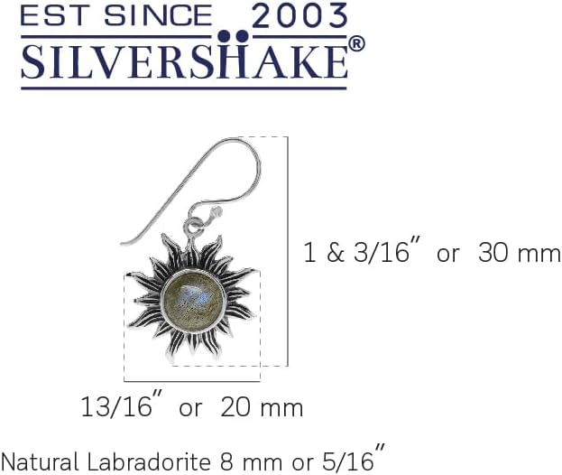 Silvershake 8mm Round Shape 925 Sterling Silver Sun Ray Inspired Dangle Hook Earrings