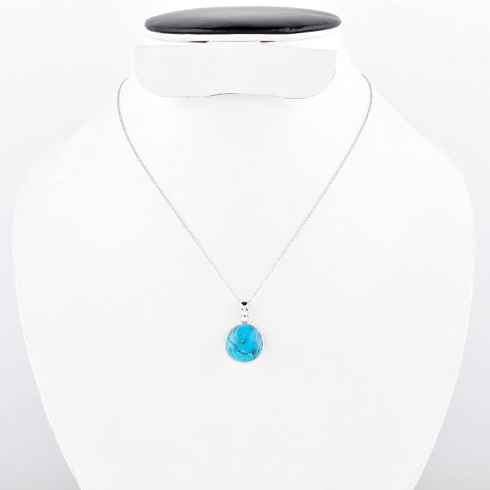 Natural Gemstone Pendant Necklace for Women Handmade Birthstone Healing Crystal Jewelry Chain 20" Stone Birthday Christmas Wedding Gifts for Her