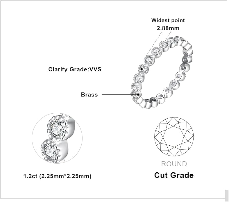 JewelryPalace 14K Gold Plated 925 Sterling Silver Rings for Women, Cubic Zirconia Promise Rings for Her, Stackable Wedding Bands Rings for Women Set Size 4-12