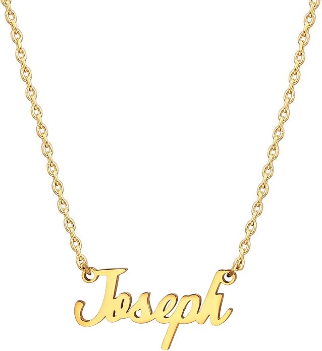 MOMOL 18K Gold Plated Stainless Steel Name Necklace Personalized Custom Name Necklace Customized Nameplate Necklace for women
