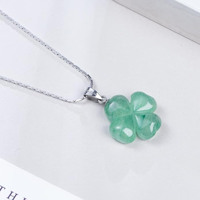 iSTONE 925 Sterling Silver Natural Crytral for Womens Pendant Necklace, Gemstone Birthstone with 17.8" Silver Chain Ladies