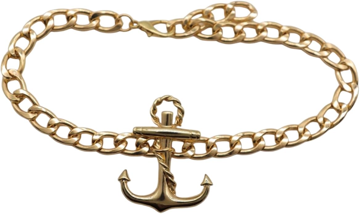 Women Western Fashion Jewelry Gold Metal Boot Chain Bracelet Shoe Anklet Anchor Charm SET BC212