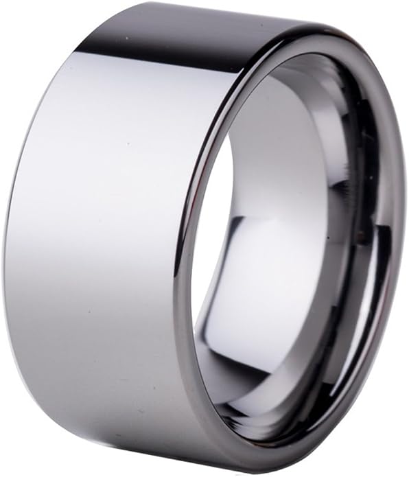 Fashion Month Men Women 10mm Silver Tungsten Carbide Ring Simple Wedding Engagement Promise Eternity Band Flat Top