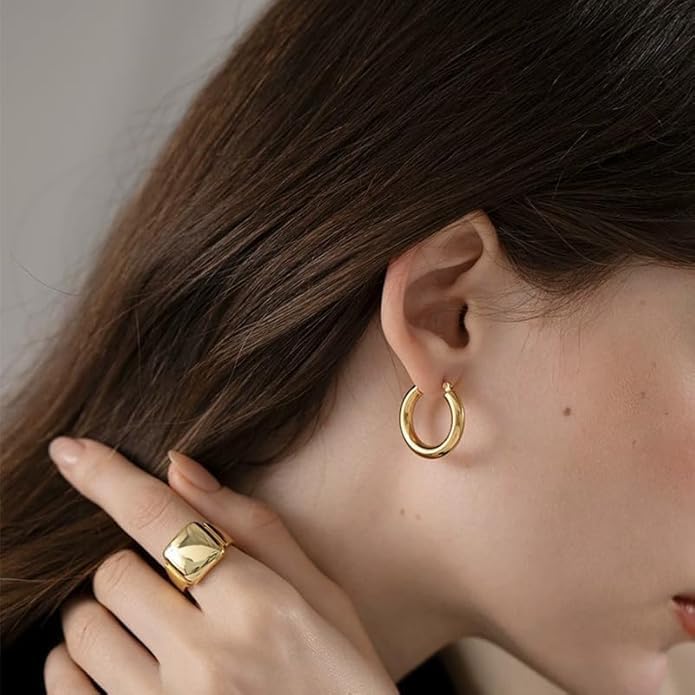 14K Gold Hoop Earrings for Women, Lightweight Everyday Hoops - Perfect Mother’s Day, Valentine’s, Anniversary & Birthday Gifts for Wife