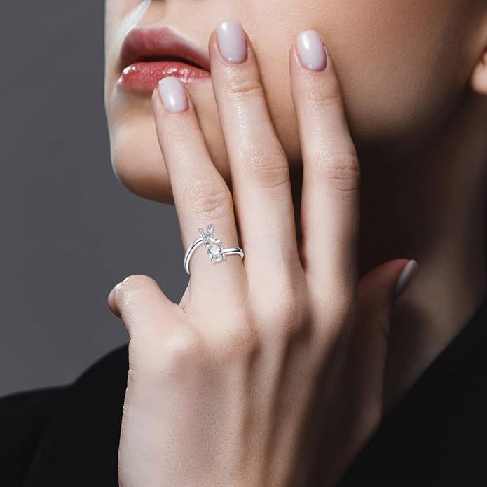 STARCHENIE Adjustable Initial Ring for Women 925 Sterling Silver Letters A-Z 26 Alphabet Rings Size 7